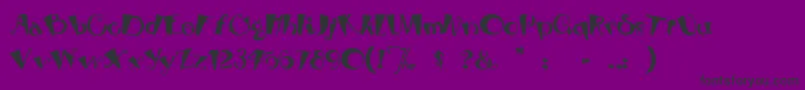 Fonte Rhubarbpie – fontes pretas em um fundo violeta