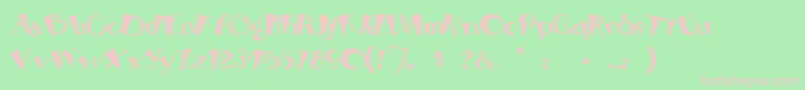 Rhubarbpie Font – Pink Fonts on Green Background