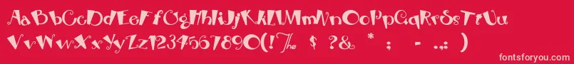 Rhubarbpie Font – Pink Fonts on Red Background