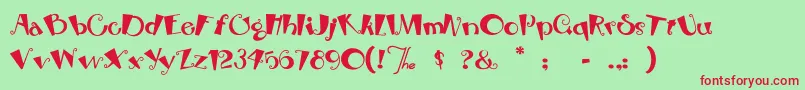 Rhubarbpie Font – Red Fonts on Green Background