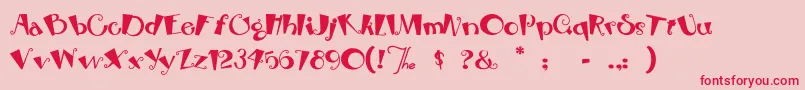 Rhubarbpie Font – Red Fonts on Pink Background