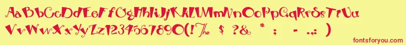 Rhubarbpie Font – Red Fonts on Yellow Background