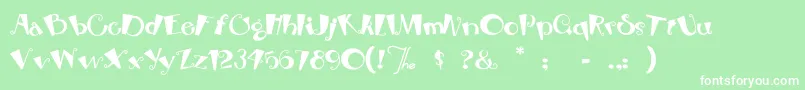 Rhubarbpie Font – White Fonts on Green Background