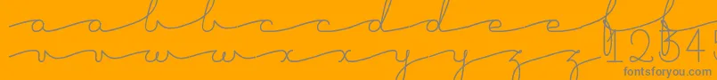 BacanaRegular-Schriftart – Graue Schriften auf orangefarbenem Hintergrund