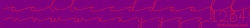 BacanaRegular-Schriftart – Rote Schriften auf violettem Hintergrund