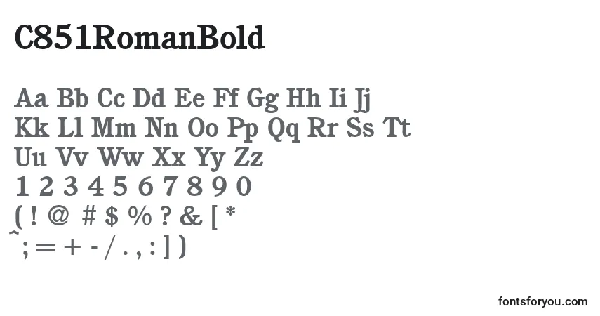 Schriftart C851RomanBold – Alphabet, Zahlen, spezielle Symbole