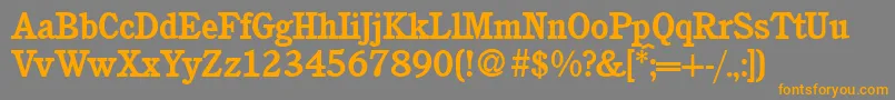 C851RomanBold-Schriftart – Orangefarbene Schriften auf grauem Hintergrund