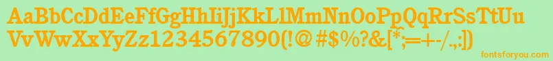 C851RomanBold Font – Orange Fonts on Green Background