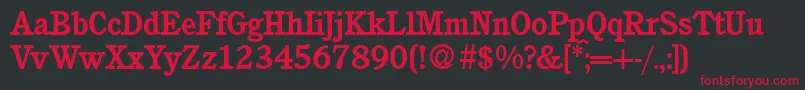 C851RomanBold Font – Red Fonts on Black Background