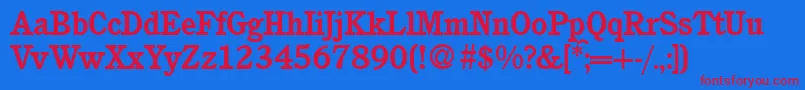 C851RomanBold Font – Red Fonts on Blue Background