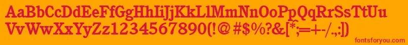 C851RomanBold Font – Red Fonts on Orange Background