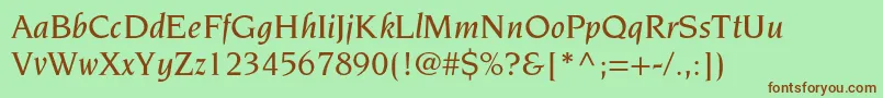NovaresestdMediumitalic-fontti – ruskeat fontit vihreällä taustalla
