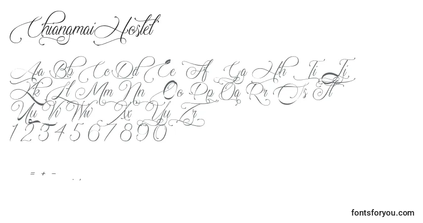 Schriftart ChiangmaiHostel – Alphabet, Zahlen, spezielle Symbole
