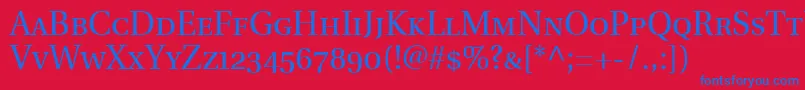 UtopiaRegularWithSmallCapsOldstyleFigures Font – Blue Fonts on Red Background