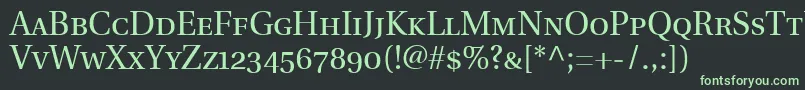 フォントUtopiaRegularWithSmallCapsOldstyleFigures – 黒い背景に緑の文字