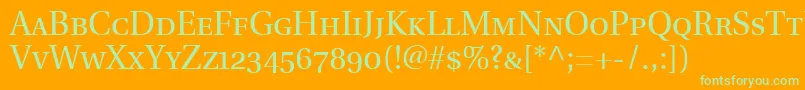 UtopiaRegularWithSmallCapsOldstyleFigures Font – Green Fonts on Orange Background