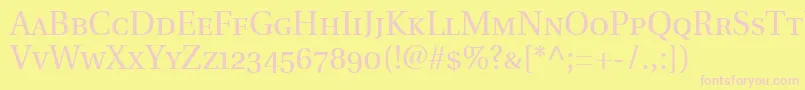 UtopiaRegularWithSmallCapsOldstyleFigures Font – Pink Fonts on Yellow Background