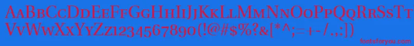 UtopiaRegularWithSmallCapsOldstyleFigures Font – Red Fonts on Blue Background
