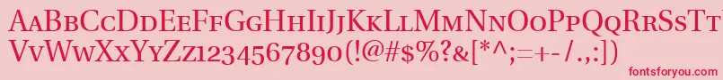 UtopiaRegularWithSmallCapsOldstyleFigures Font – Red Fonts on Pink Background