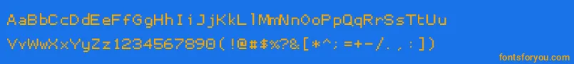 Proggysmall Font – Orange Fonts on Blue Background