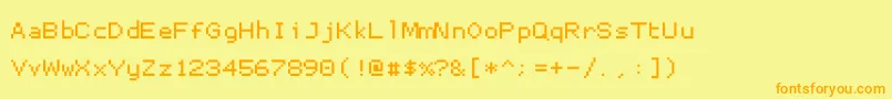 Proggysmall Font – Orange Fonts on Yellow Background