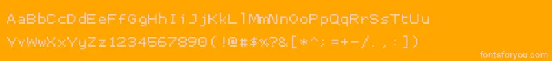 Czcionka Proggysmall – różowe czcionki na pomarańczowym tle