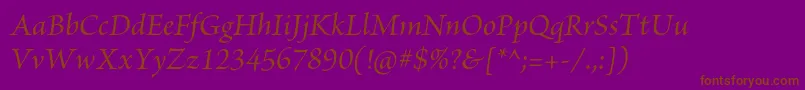 BriosoproMediumitsubh Font – Brown Fonts on Purple Background