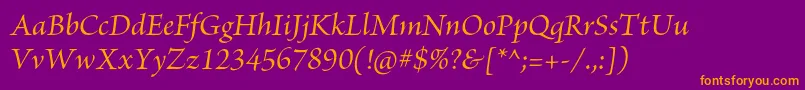 BriosoproMediumitsubh Font – Orange Fonts on Purple Background