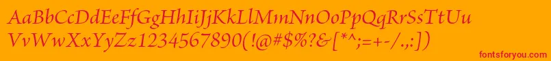 フォントBriosoproMediumitsubh – オレンジの背景に赤い文字