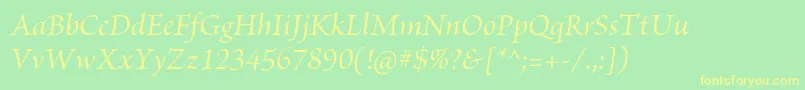 BriosoproMediumitsubh Font – Yellow Fonts on Green Background