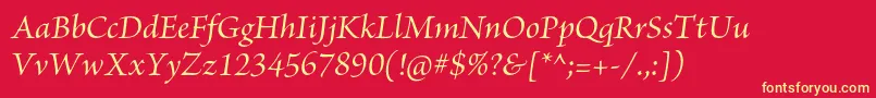 BriosoproMediumitsubh Font – Yellow Fonts on Red Background