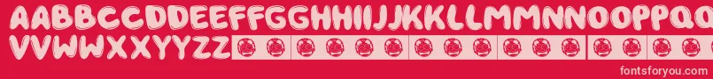 fuente DragonBall – Fuentes Rosadas Sobre Fondo Rojo