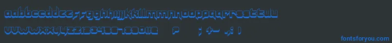 Fonte VannoidykShadow – fontes azuis em um fundo preto