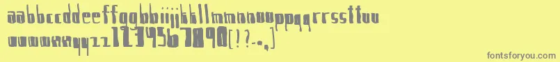 IAmNervous.-fontti – harmaat kirjasimet keltaisella taustalla