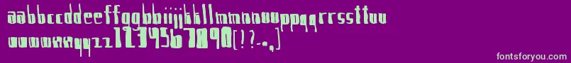 Шрифт IAmNervous. – зелёные шрифты на фиолетовом фоне