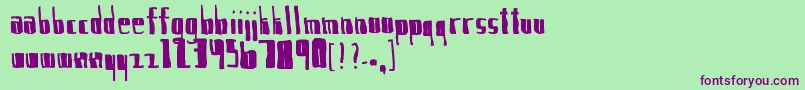 IAmNervous. Font – Purple Fonts on Green Background