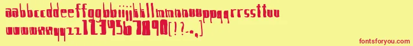 IAmNervous.-fontti – punaiset fontit keltaisella taustalla
