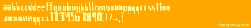 Шрифт IAmNervous. – жёлтые шрифты на оранжевом фоне