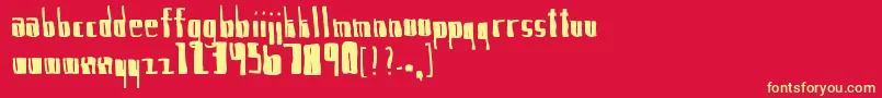IAmNervous.-fontti – keltaiset fontit punaisella taustalla