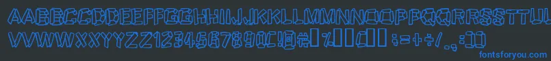 Funkystoneage Font – Blue Fonts on Black Background