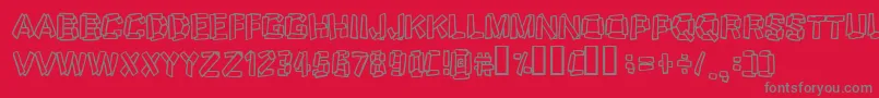 Funkystoneage-Schriftart – Graue Schriften auf rotem Hintergrund