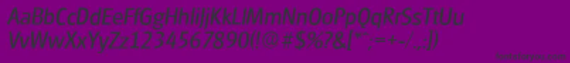 GlasgowserialItalic-Schriftart – Schwarze Schriften auf violettem Hintergrund