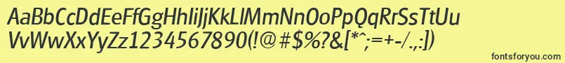 GlasgowserialItalic Font – Black Fonts on Yellow Background