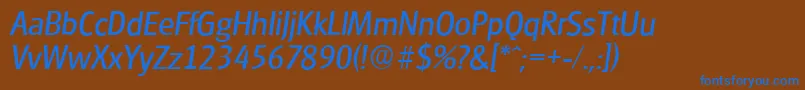 フォントGlasgowserialItalic – 茶色の背景に青い文字