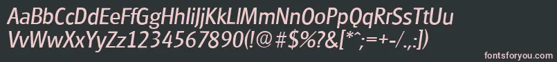 フォントGlasgowserialItalic – 黒い背景にピンクのフォント