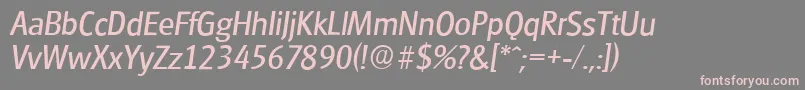 フォントGlasgowserialItalic – 灰色の背景にピンクのフォント