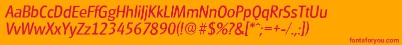 GlasgowserialItalic Font – Red Fonts on Orange Background