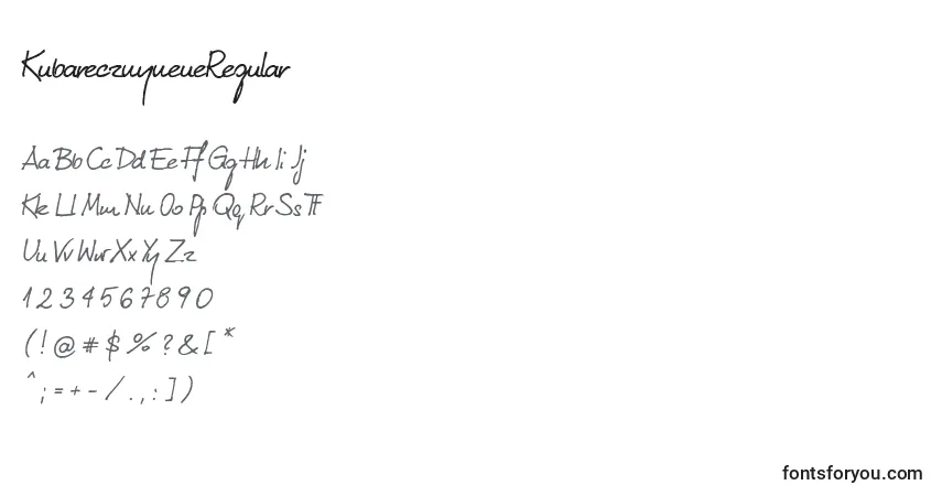 Schriftart KubarecznyneueRegular – Alphabet, Zahlen, spezielle Symbole