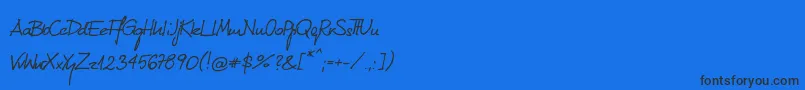 KubarecznyneueRegular-Schriftart – Schwarze Schriften auf blauem Hintergrund