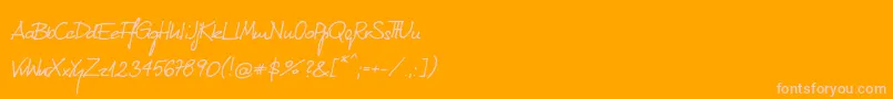 KubarecznyneueRegular-Schriftart – Rosa Schriften auf orangefarbenem Hintergrund